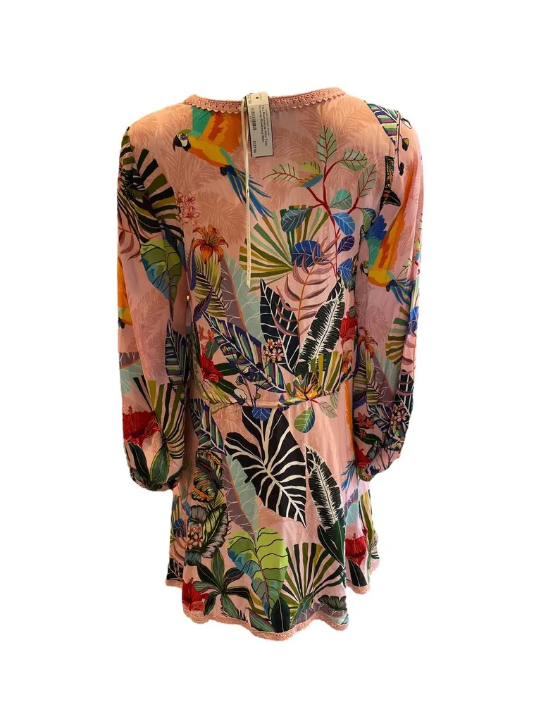TAJ Monteverde Print Tunic Coverup Minidresss Multi Medium