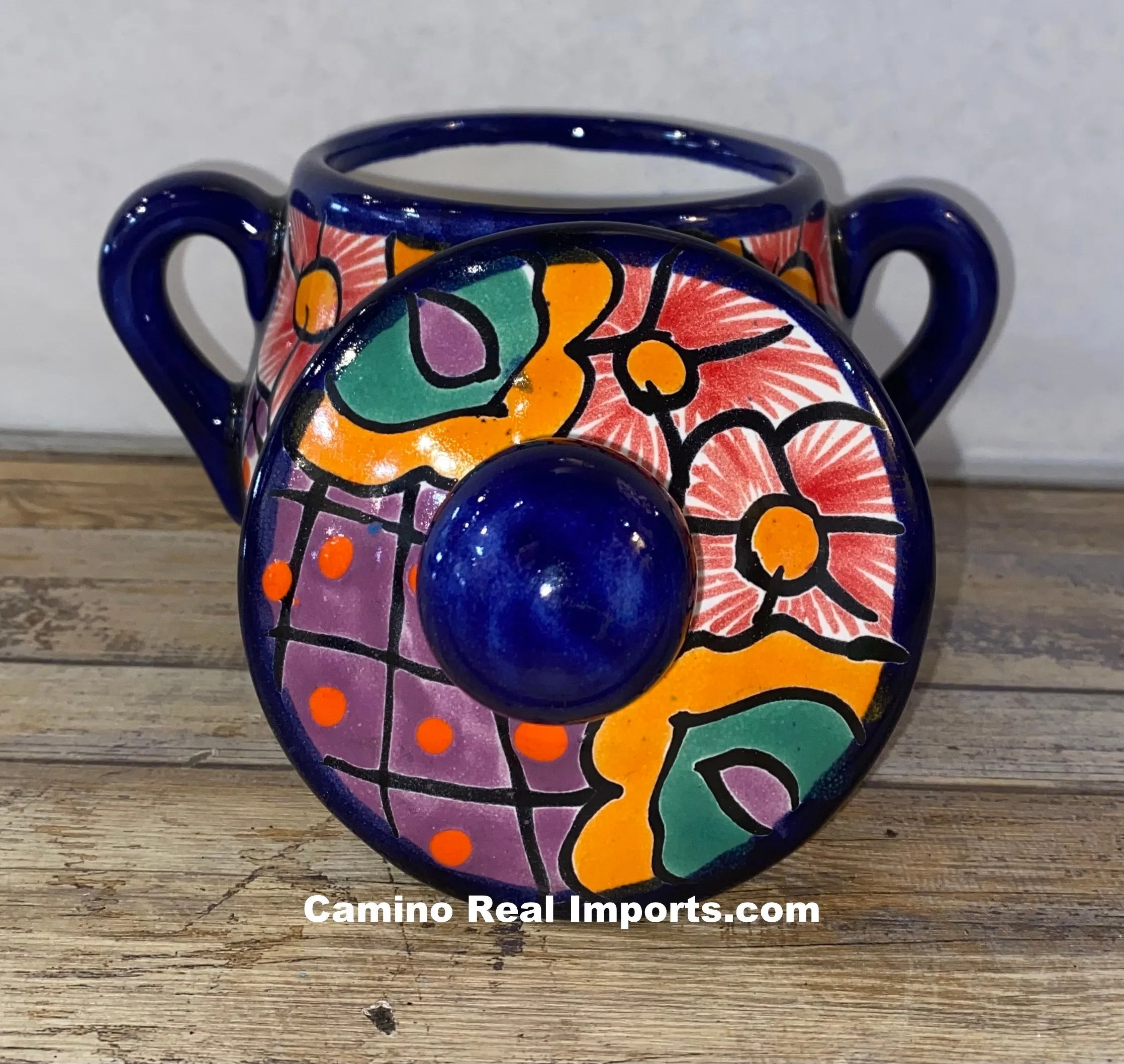 Talavera Pottery Sugar bowl Hand Painted TPSC004