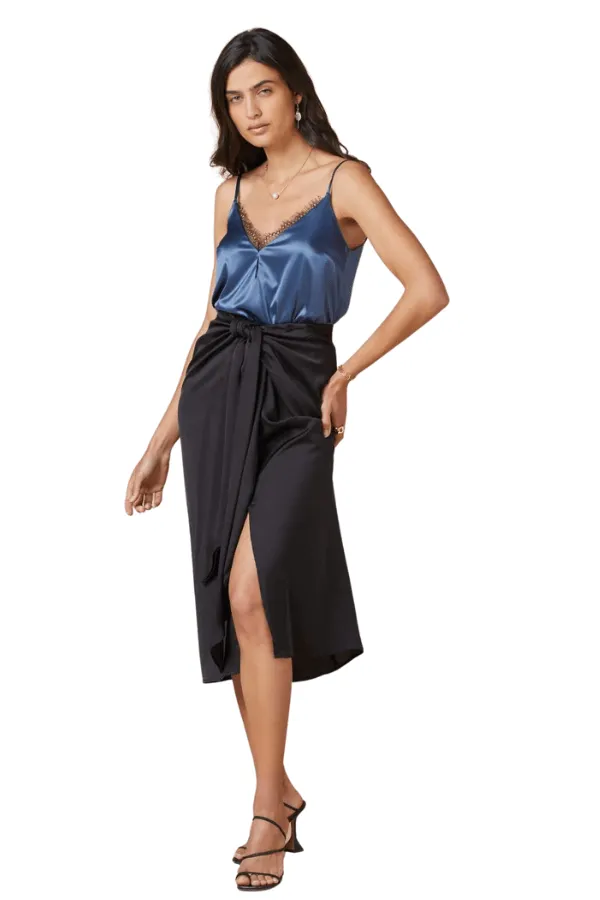 Tapiss Satin Blouse - Navy