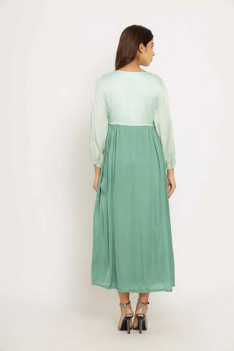 Teal-Tea Green Maxi Dress