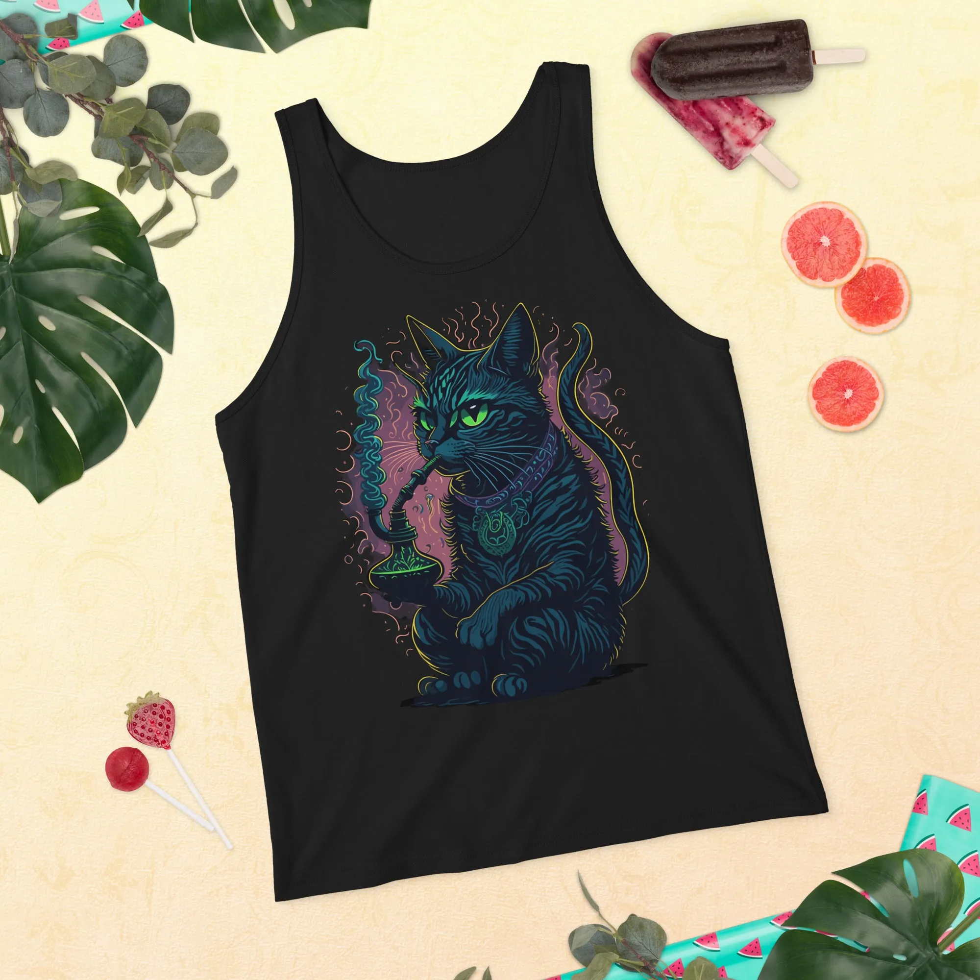 Techno Tank Top | Psychedelic Cat