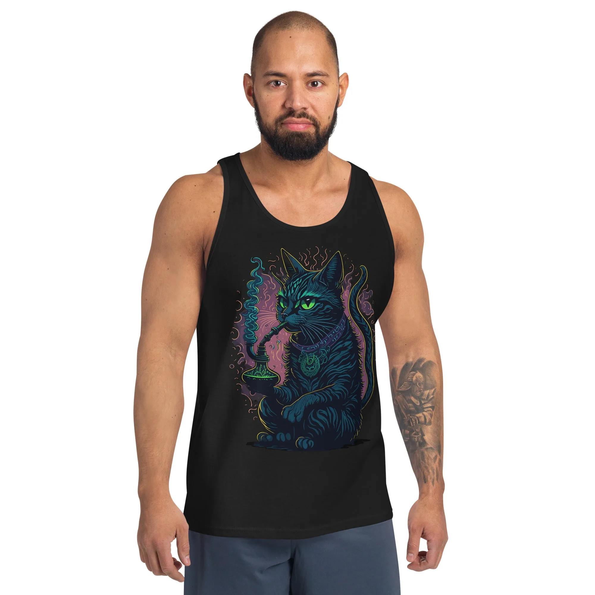 Techno Tank Top | Psychedelic Cat