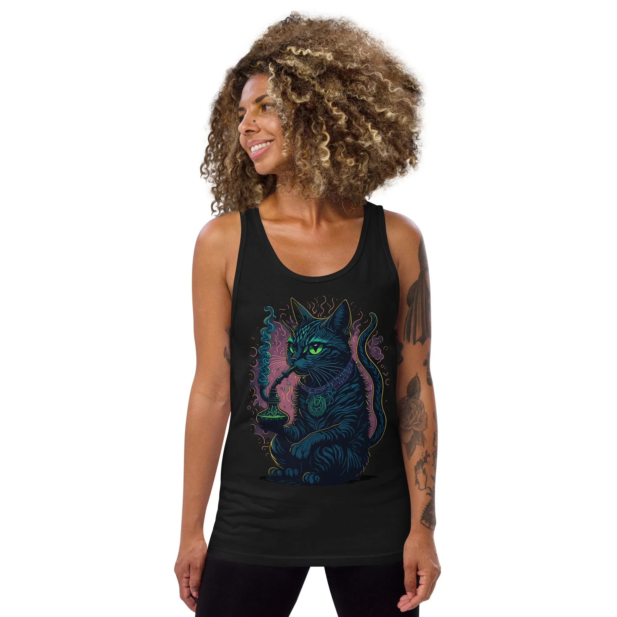 Techno Tank Top | Psychedelic Cat