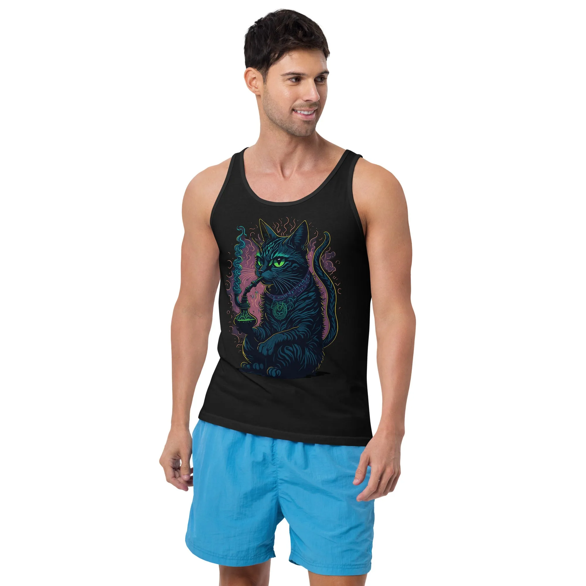 Techno Tank Top | Psychedelic Cat