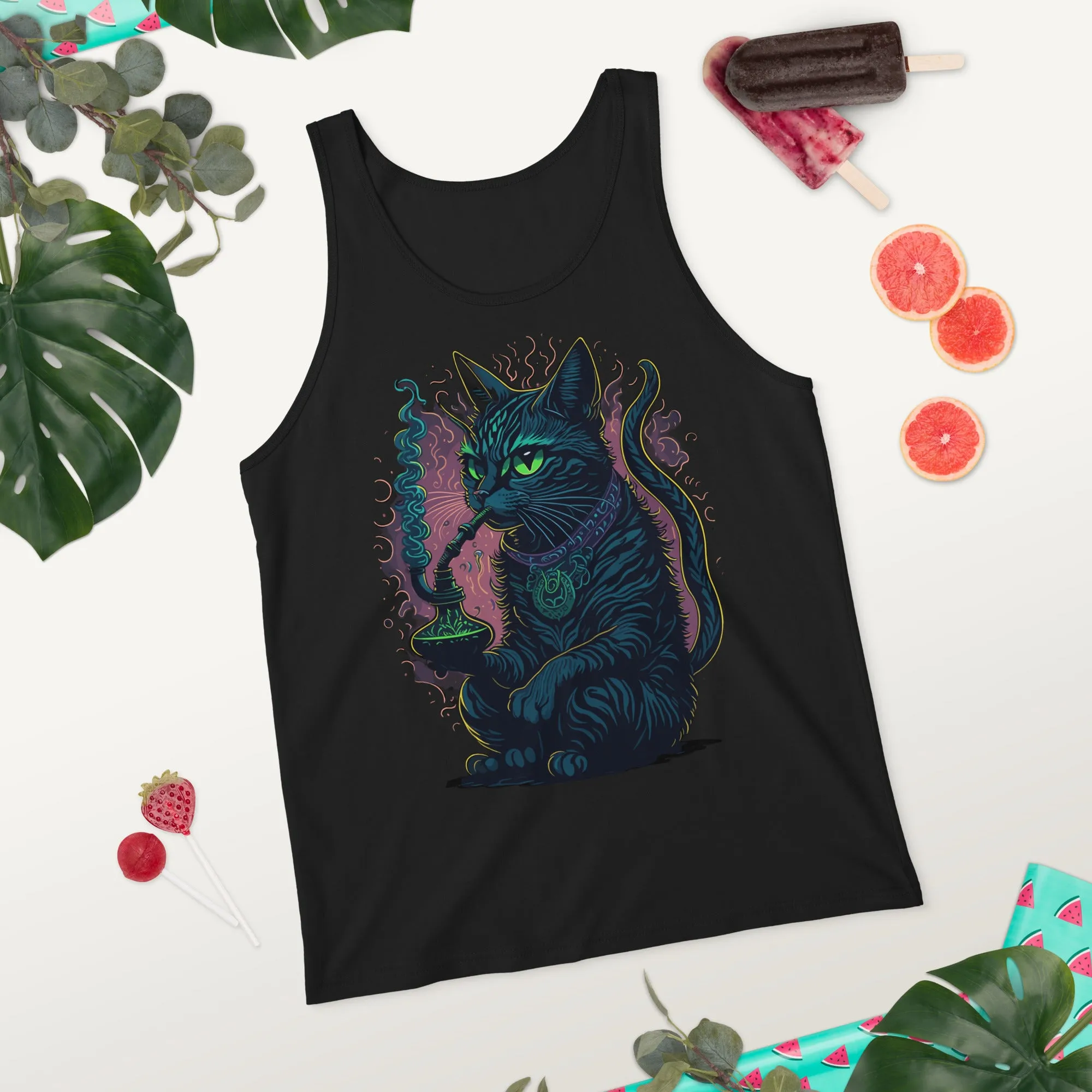 Techno Tank Top | Psychedelic Cat
