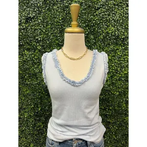 Tessa Baby Blue Ribbed Tank Top