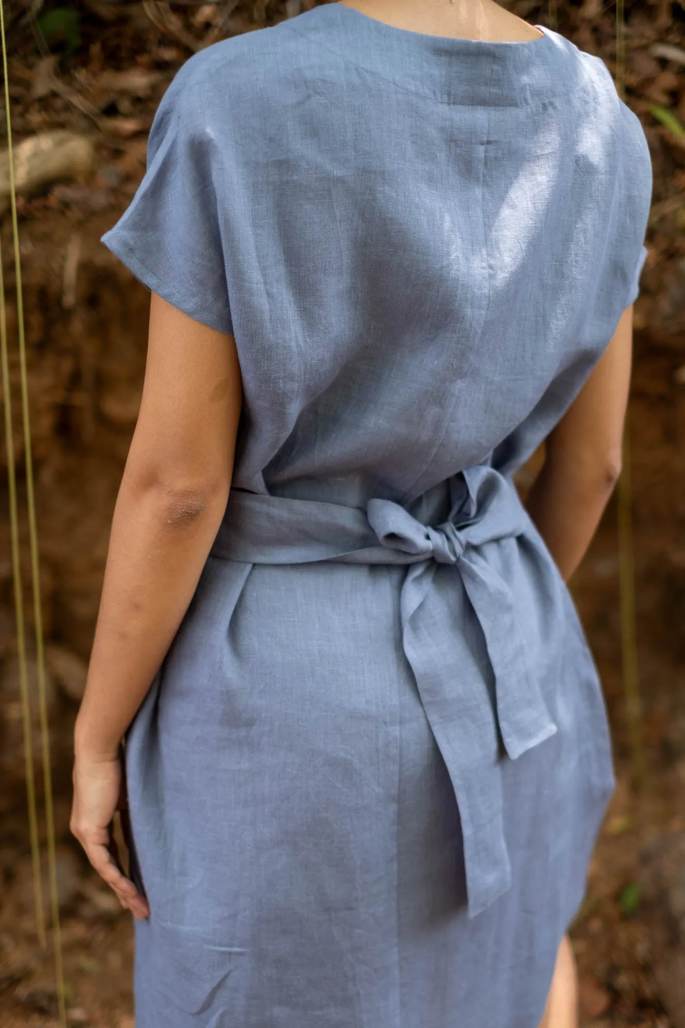The Linen V Neck Shift Dress