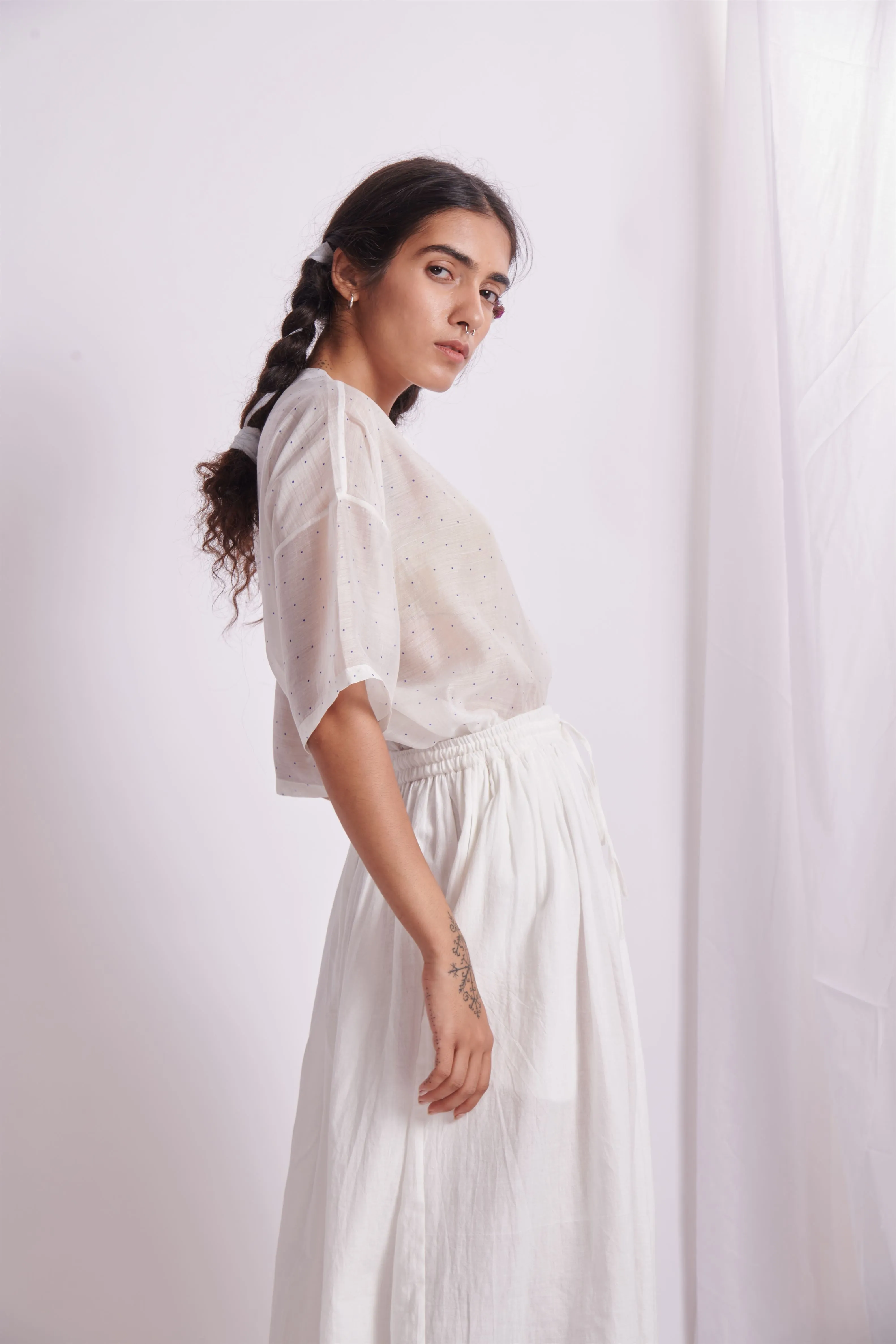 The Plavate I Dsk See you later Co-ord Set Silk Cotton White Daily Collection AW22-38