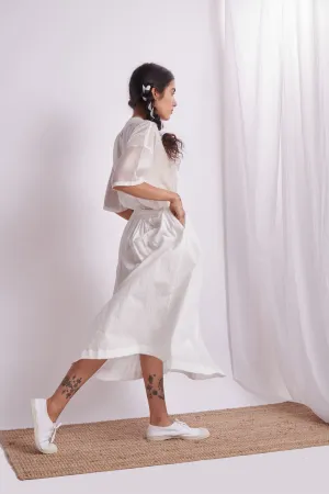 The Plavate I Dsk See you later Co-ord Set Silk Cotton White Daily Collection AW22-38