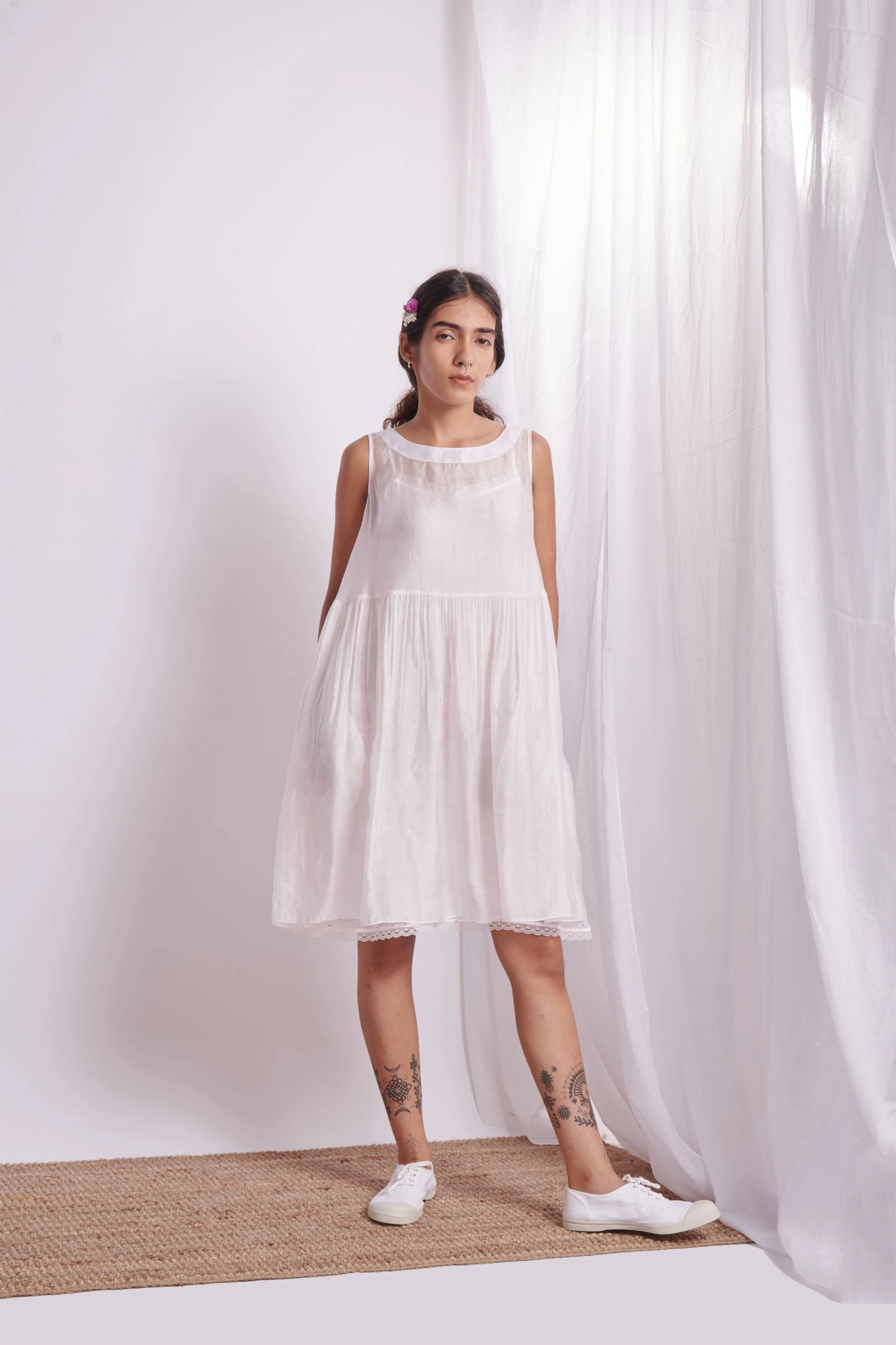 The Plavate I Gora Cool as a cucumber Dress Silk Pink Sky Blue Daily Collection AW22-06