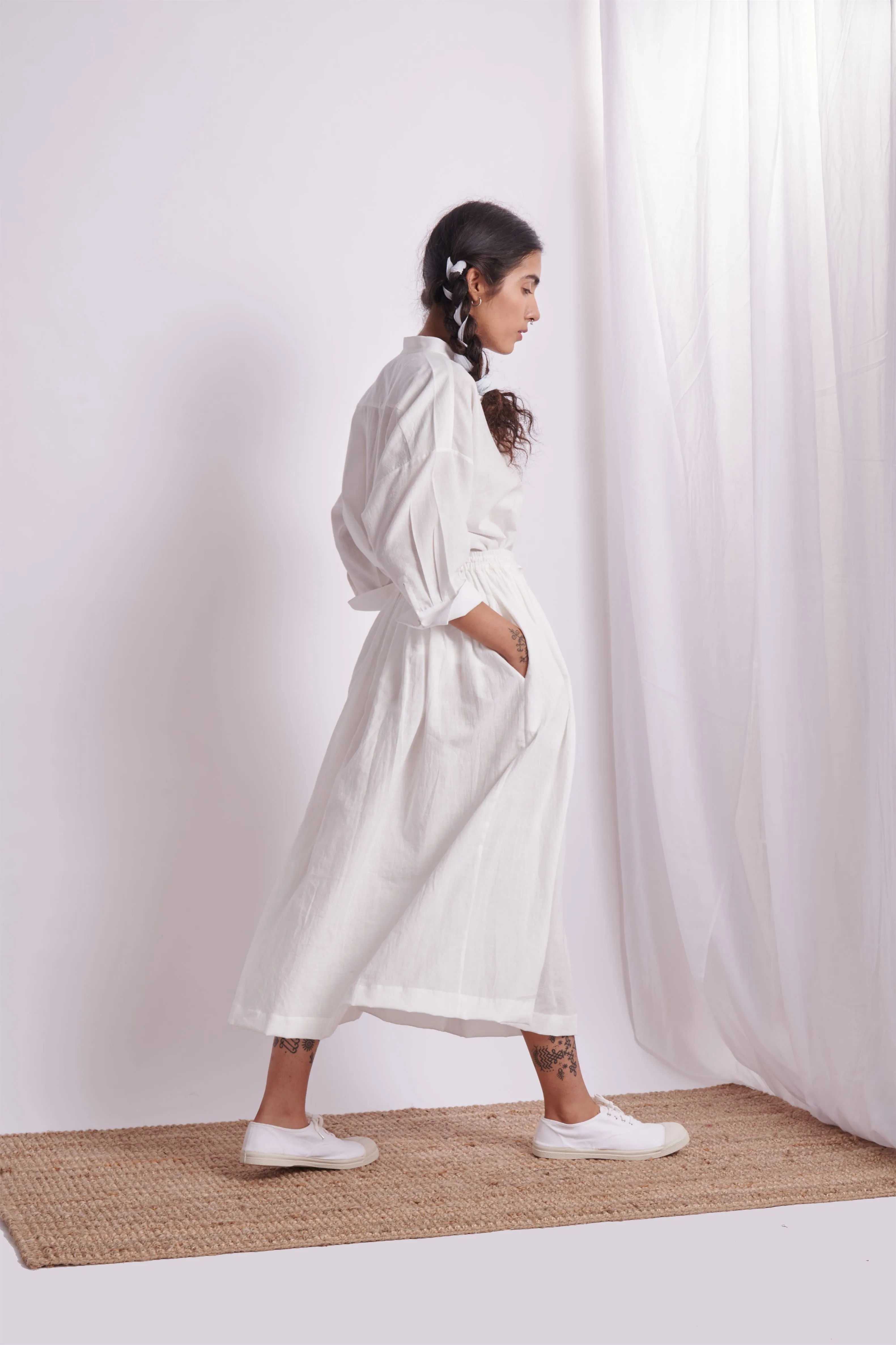 The Plavate I Moskva Happy days are here Co- ord Set Cotton White    Daily Collection AW22-39