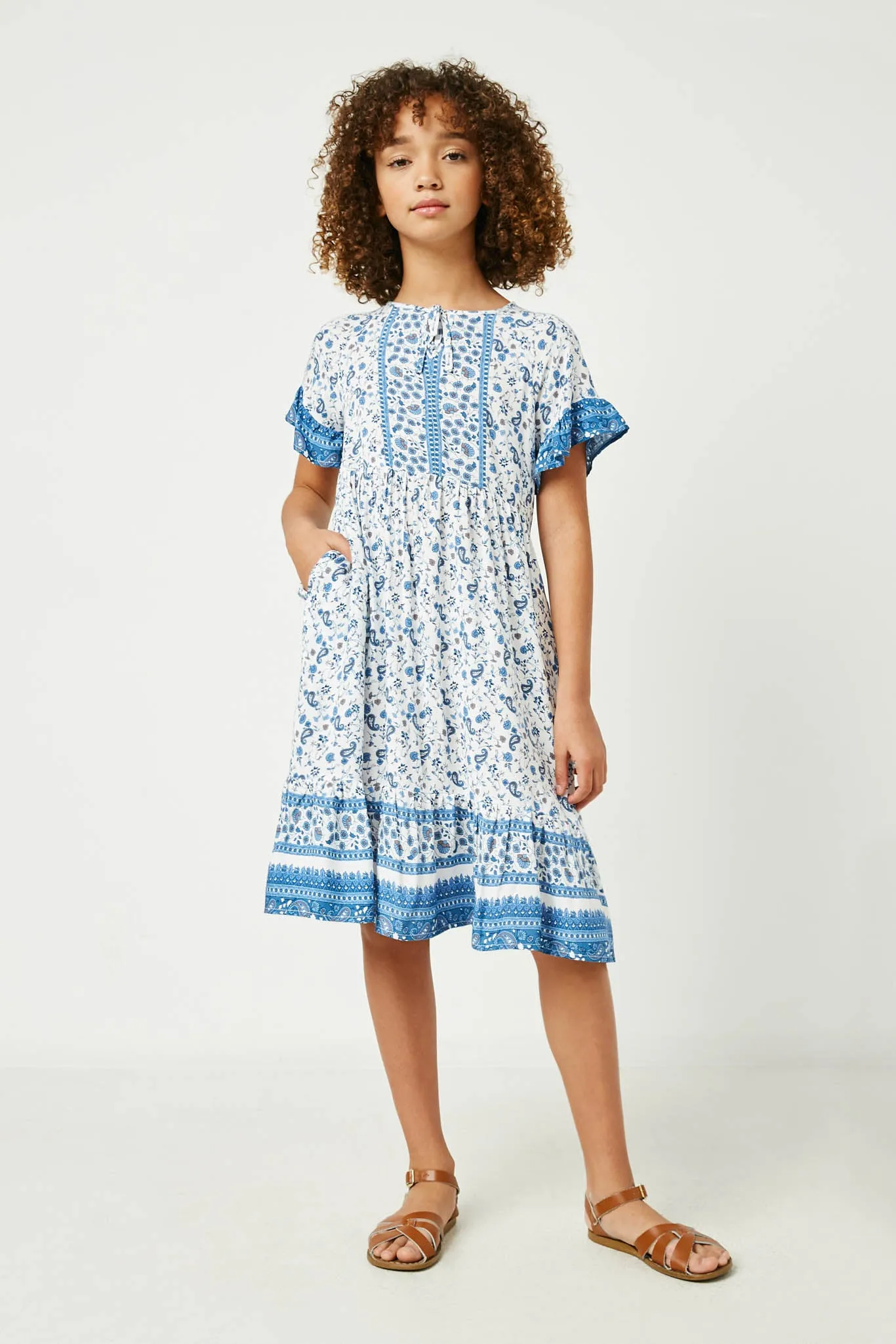 Tied Neck Mini Dress