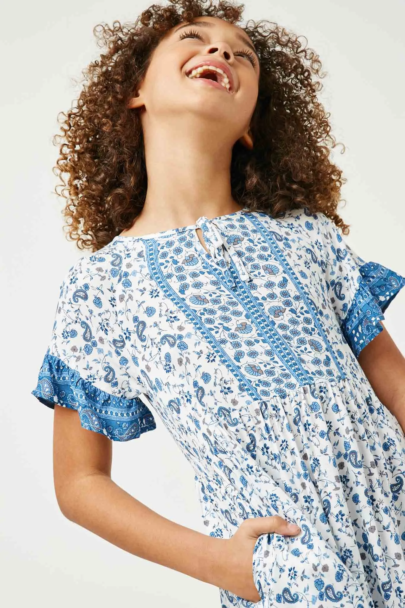 Tied Neck Mini Dress