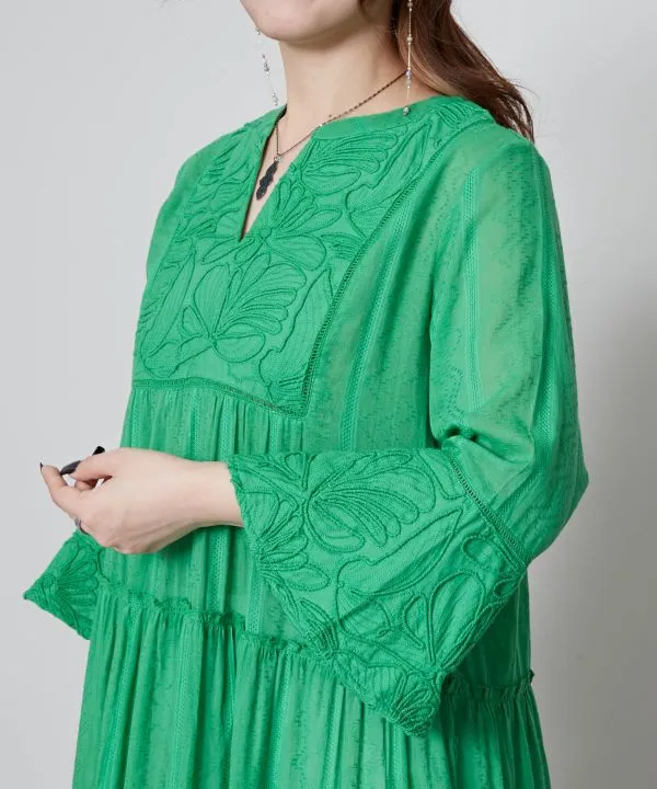 Tiered Tunic Dress with Bell Sleeve