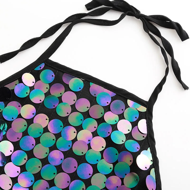 Top Fashion Sequins Short Sexy Vest