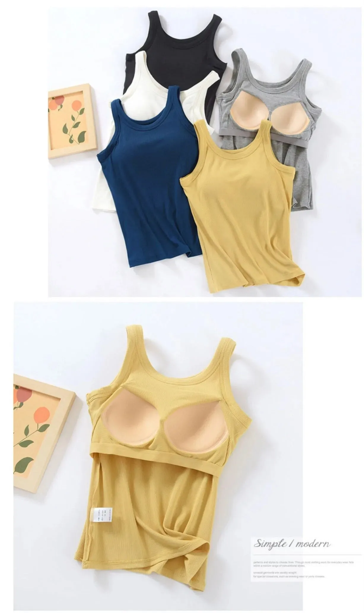 Tops with Built in Bra Tank Top