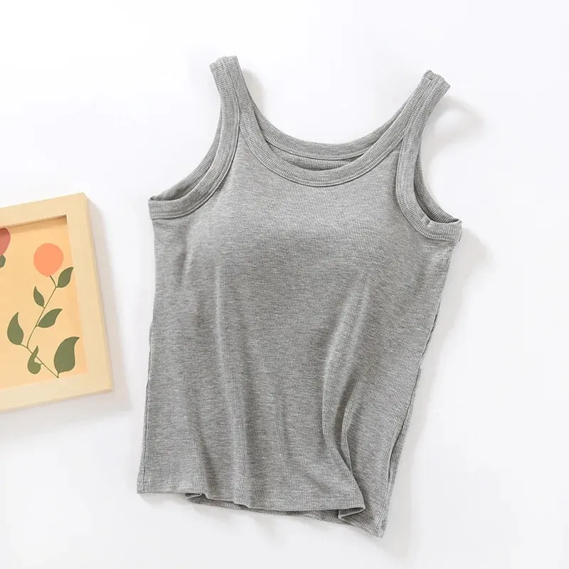 Tops with Built in Bra Tank Top