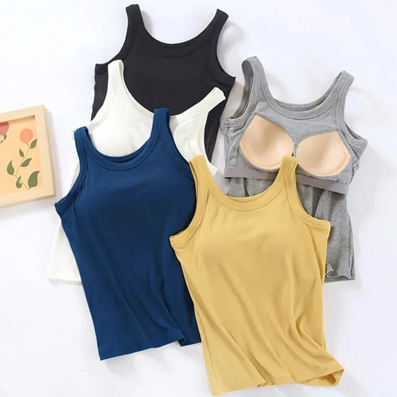 Tops with Built in Bra Tank Top