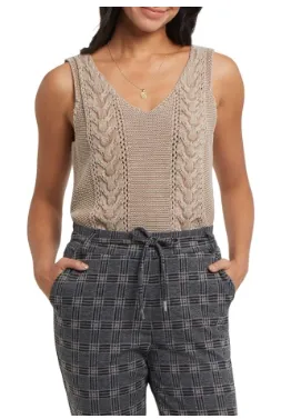 Tribal Taupe Sweater Vest
