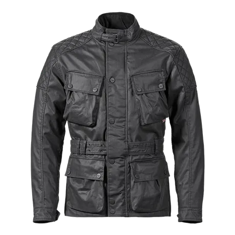 Triumph Beck 2 Black Wax Cotton Motorcycle Jacket