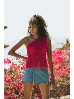 Tulle Peplum Top