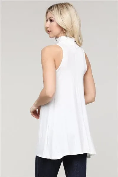 Turtle Neck Sleeveless Tunic Ivory - Pack of 6