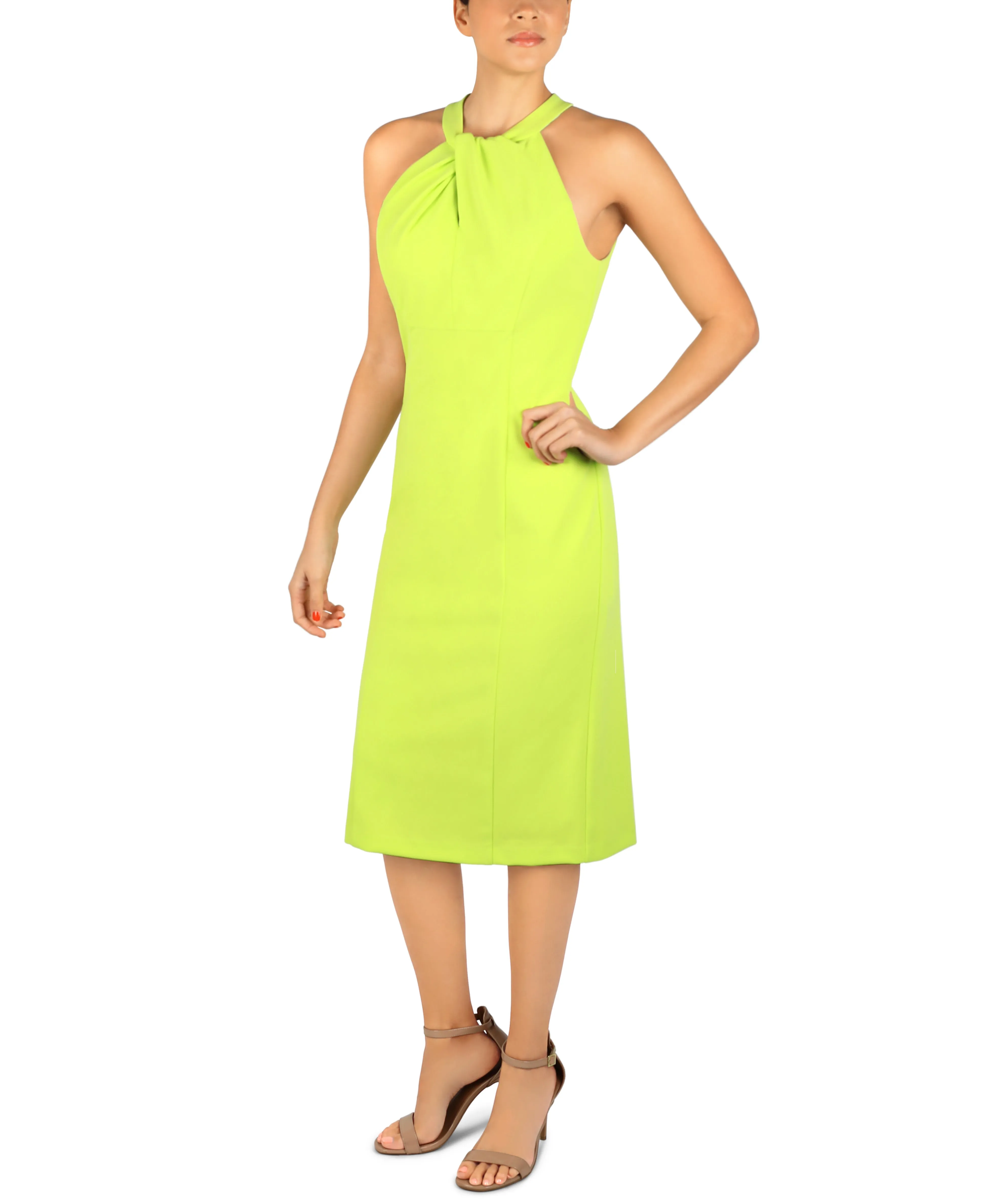 Twist Halter Sheath Dress
