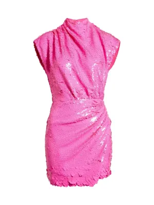 Ulani Sequin Funnel Neck Sheath Minidress