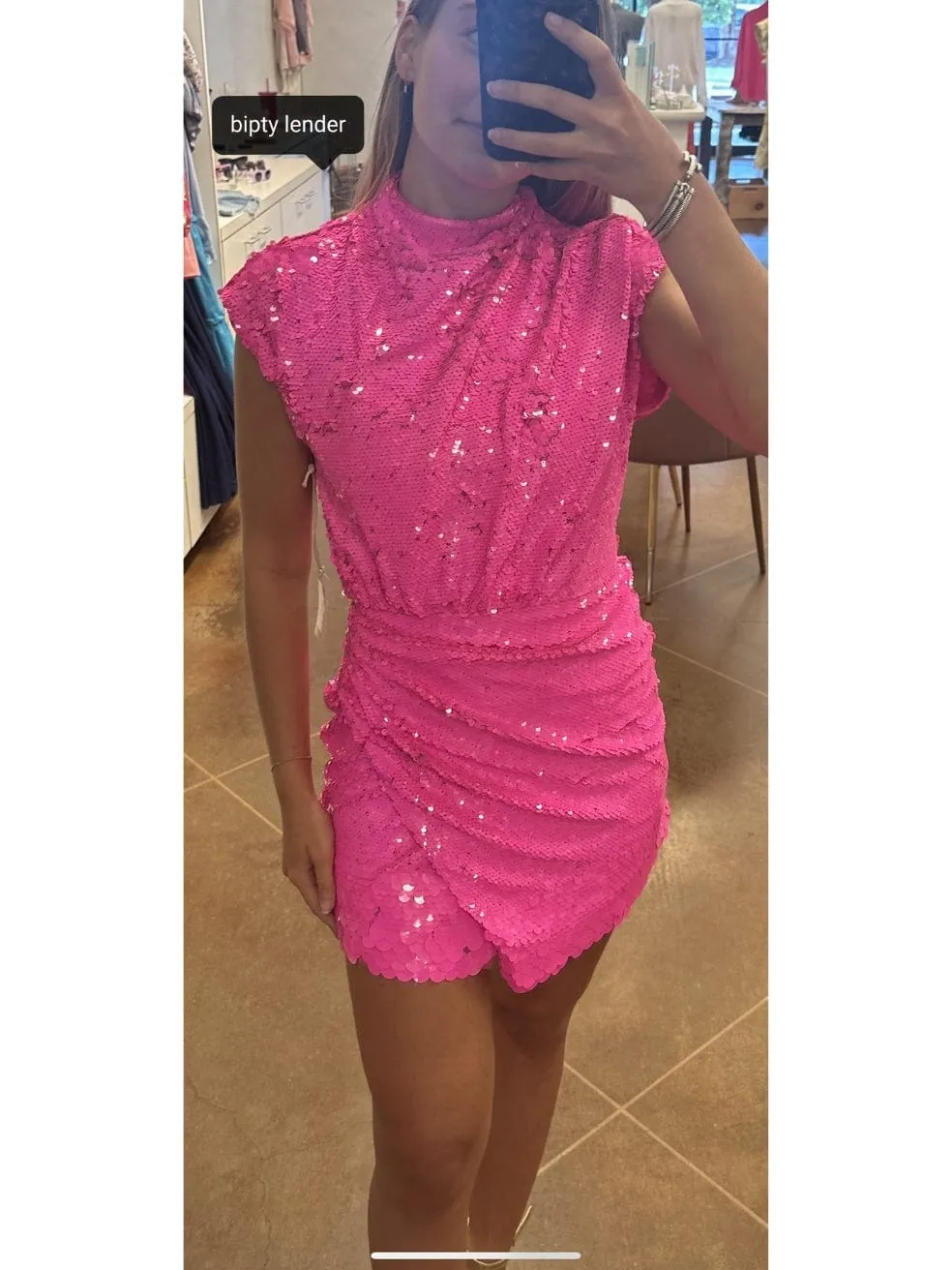 Ulani Sequin Funnel Neck Sheath Minidress