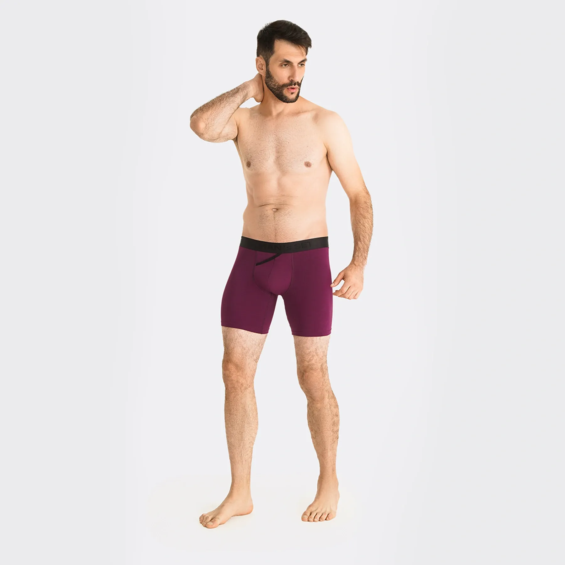 UltraSoft  Boxer Brief 7.6" OpenFly, Plum