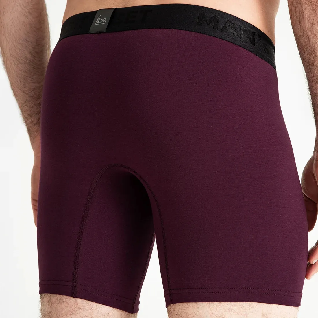 UltraSoft  Boxer Brief 7.6" OpenFly, Plum