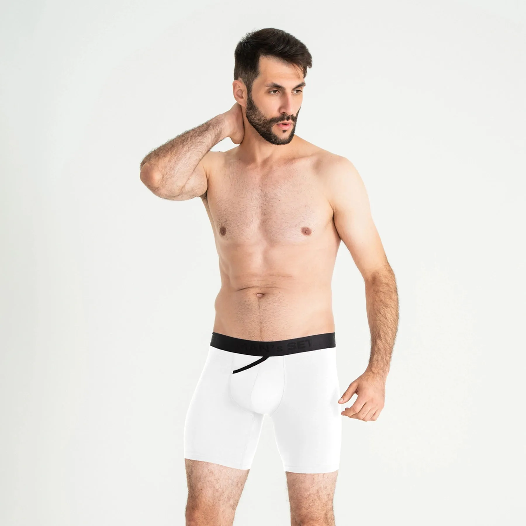 UltraSoft  Boxer Brief 7.6" OpenFly, White