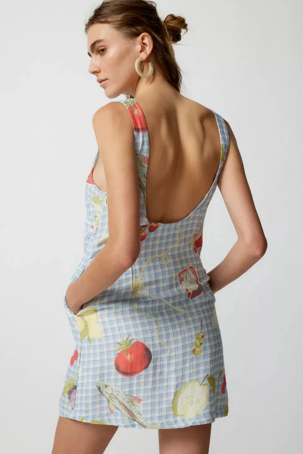 UO Charlotte Linen Printed Shift Dress