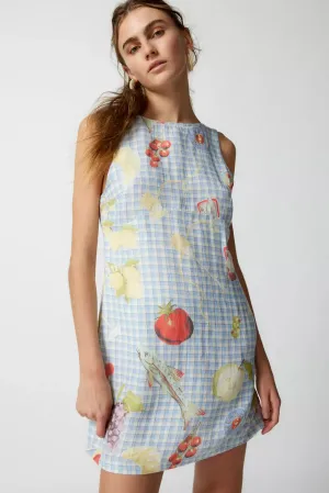 UO Charlotte Linen Printed Shift Dress