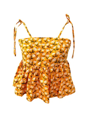 VALENTINA - Floral Peplum Crop Top