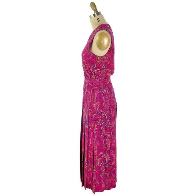 Vintage Gloria Sachs 3PC Silk Paisley Outfit Skirt/Blouse/Camisole 1980s NOS Sz 8