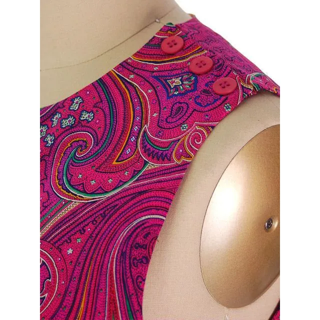 Vintage Gloria Sachs 3PC Silk Paisley Outfit Skirt/Blouse/Camisole 1980s NOS Sz 8