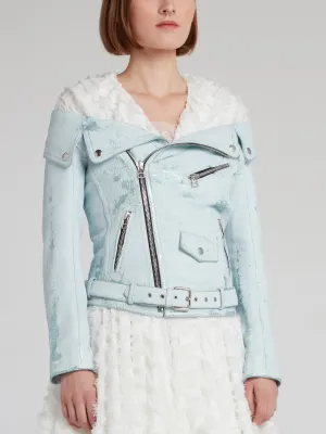 Vintage Off-The-Shoulder Leather Jacket