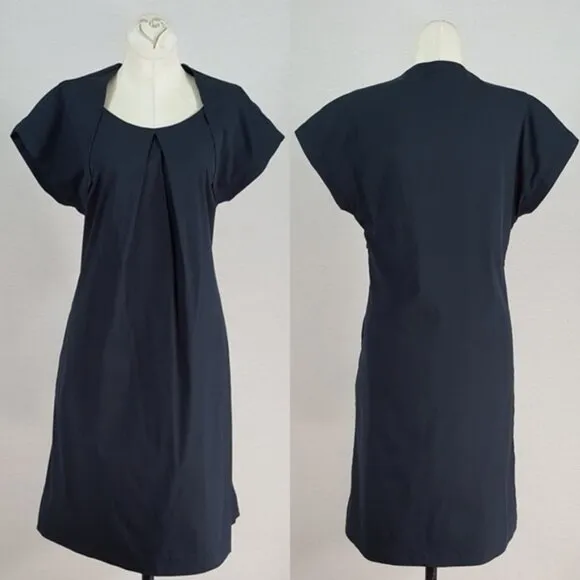 Walter Voulaz Italy Womens It 42 US 6 Shift Dress Black Corpcore Minimal Career
