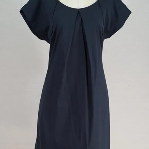 Walter Voulaz Italy Womens It 42 US 6 Shift Dress Black Corpcore Minimal Career