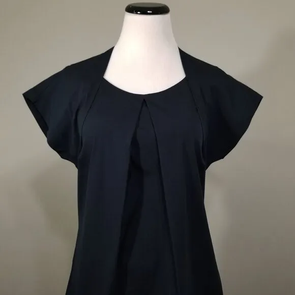 Walter Voulaz Italy Womens It 42 US 6 Shift Dress Black Corpcore Minimal Career