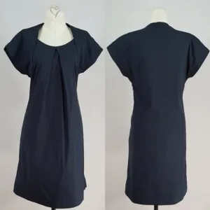 Walter Voulaz Italy Womens It 42 US 6 Shift Dress Black Corpcore Minimal Career
