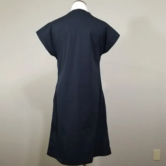 Walter Voulaz Italy Womens It 42 US 6 Shift Dress Black Corpcore Minimal Career