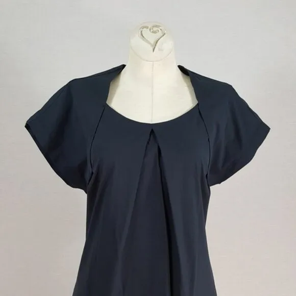 Walter Voulaz Italy Womens It 42 US 6 Shift Dress Black Corpcore Minimal Career