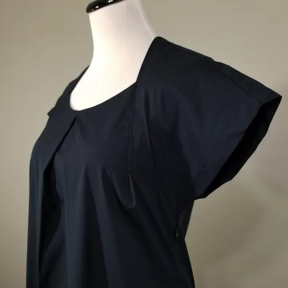 Walter Voulaz Italy Womens It 42 US 6 Shift Dress Black Corpcore Minimal Career