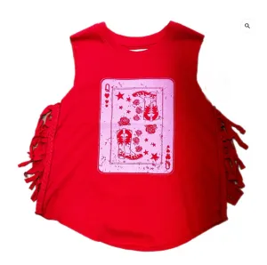 Western Queen Playing Card Fridge Graphic Tank