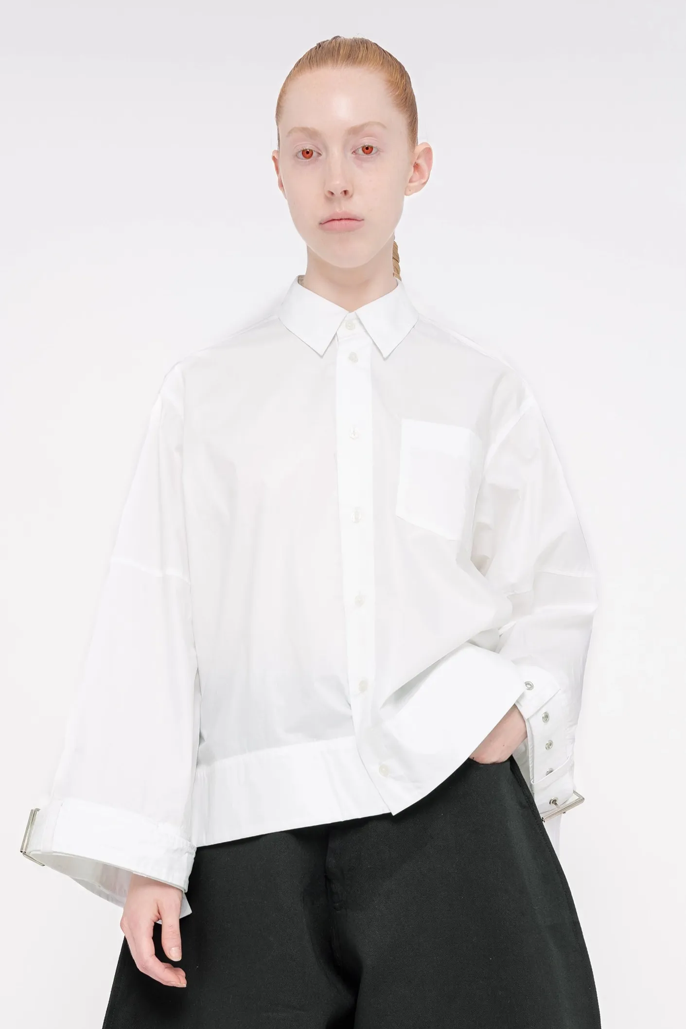 WHITE BELTED SHIRT