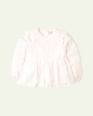 White Peplum Top