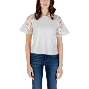 White Top with Lace Sleeves