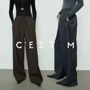 Wide Leg Pants with Elastic Waist